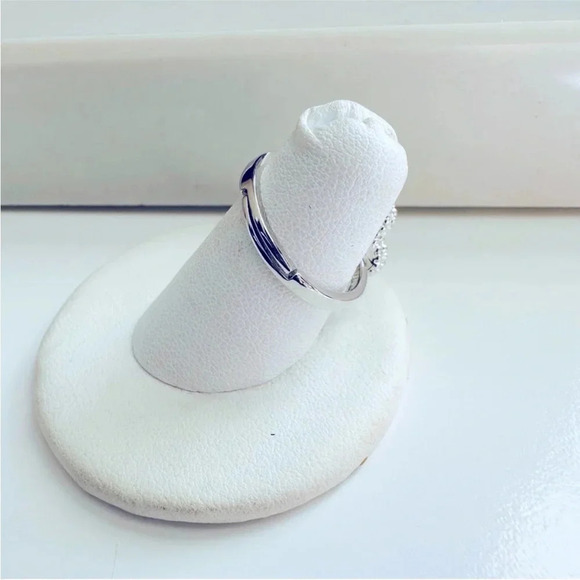 Sterling Silver Four Leaf Clover Malachite Adjustable Ring - Picture 5 of 6